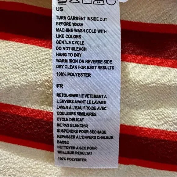 NWT Amuse Society Between The Lines Size M Off the Shoulder Red/Cream Crop Top - Picture 6 of 7